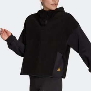 adidas Black Women's Pullover Hoodie Sweater with Gold Logo